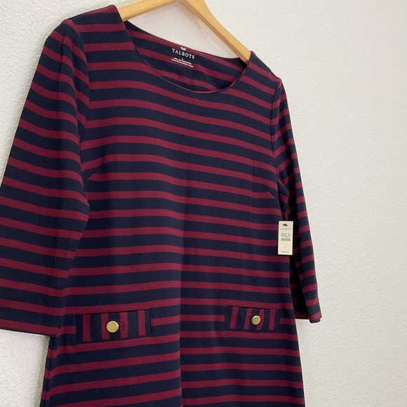 NWT Talbots Striped Sweater Dress - Picture 2 of 5